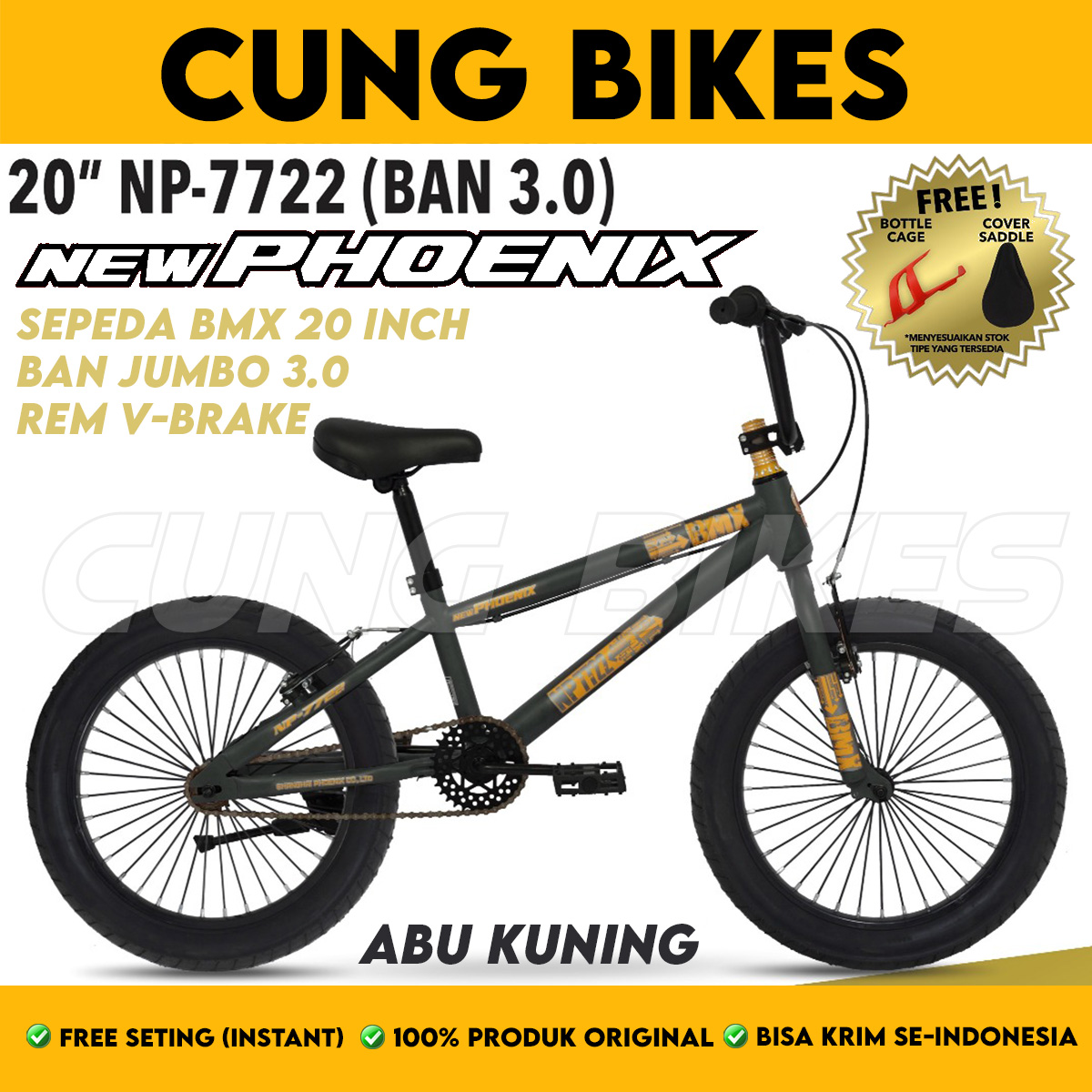 Sepeda BMX Terbaik New Phoenix NP-7722 20 Inch untuk Penggemar BMX