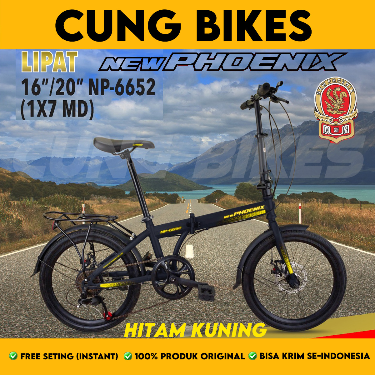 Sepeda Lipat New Phoenix NP-6652 20 Inch, Pilihan Terbaik