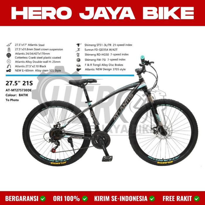 Sepeda MTB Atlantis Bike 730 27.5″ untuk Petualangan Off-Road